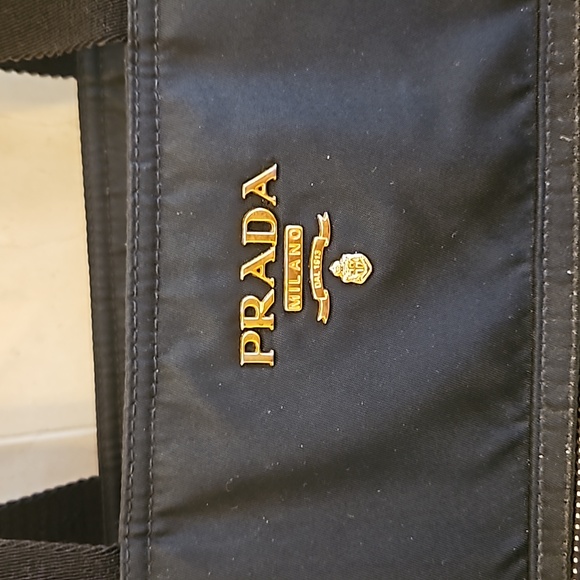AUTHENTIC PRADA BLACK & GOLD DIAPER BAG BABY PURSE $2300 - Picture 5 of 13